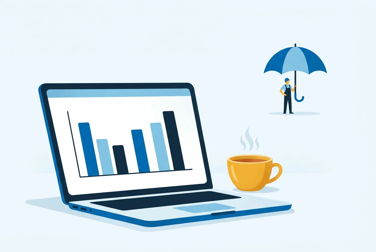 Illustration: Laptop mit Tarifvergleich
