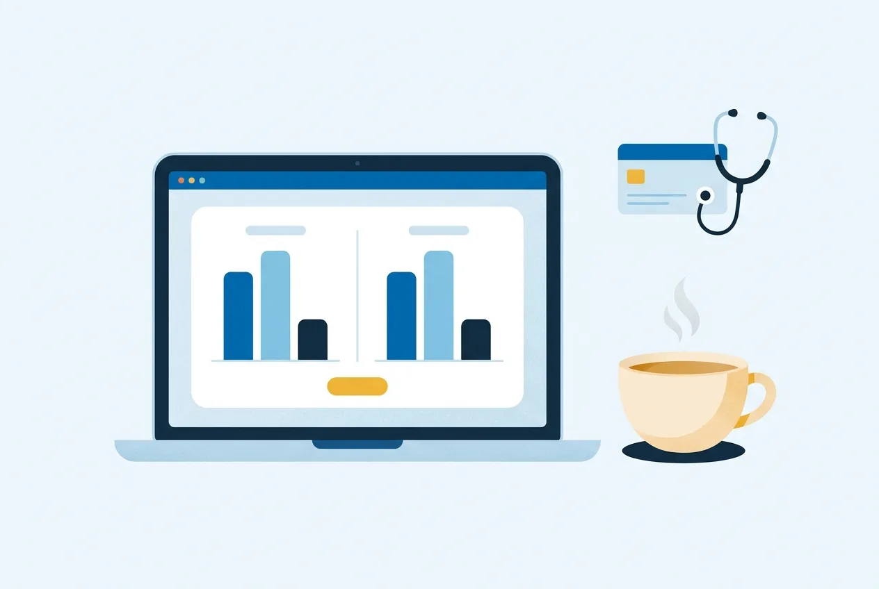 Illustration: Laptop mit Tarifvergleich