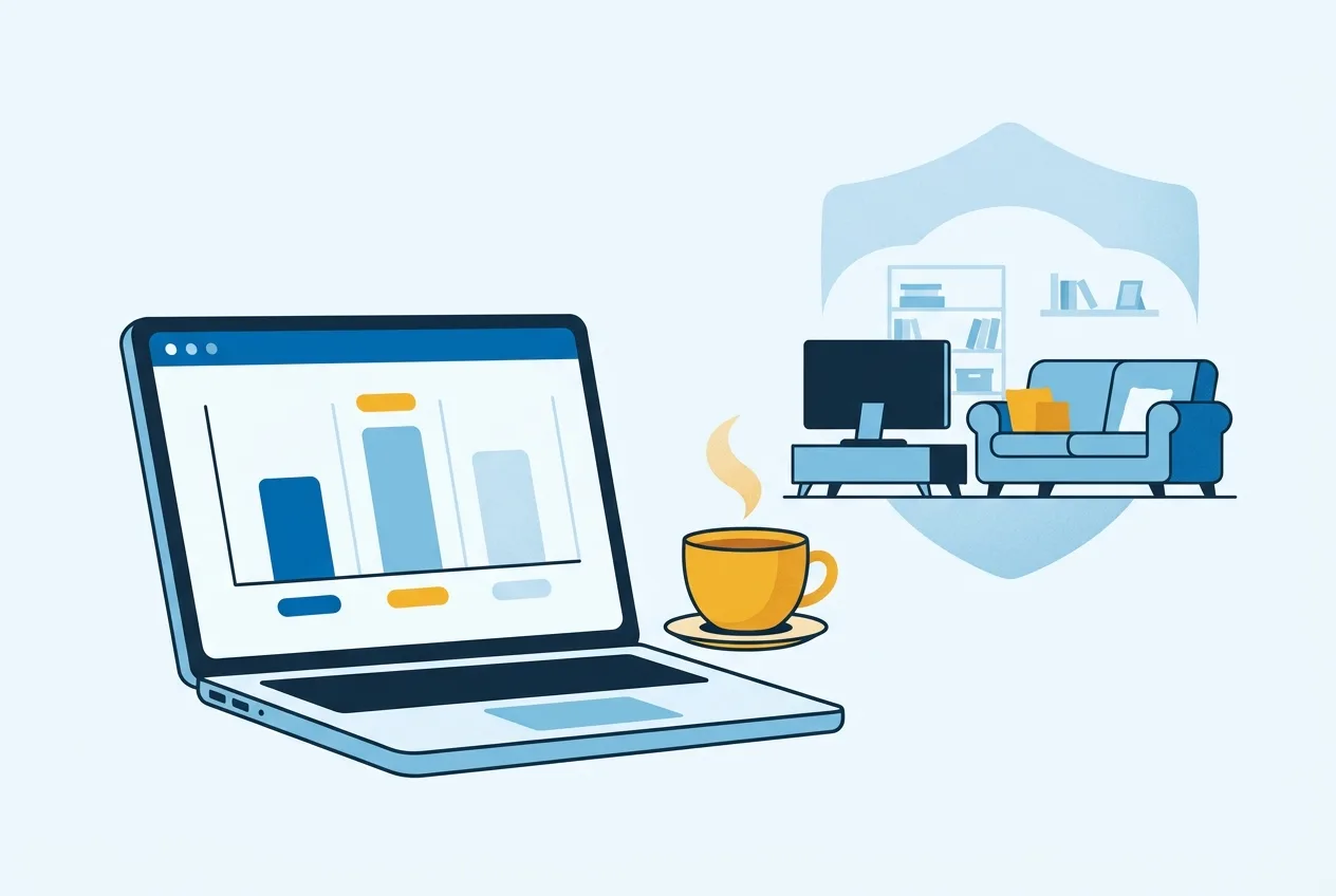 Illustration: Laptop mit Tarifvergleich