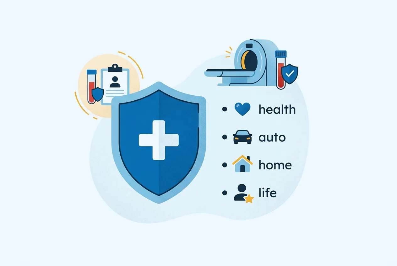 Illustration: Schutzschild mit Checkliste als Symbol für den Leistungsumfang