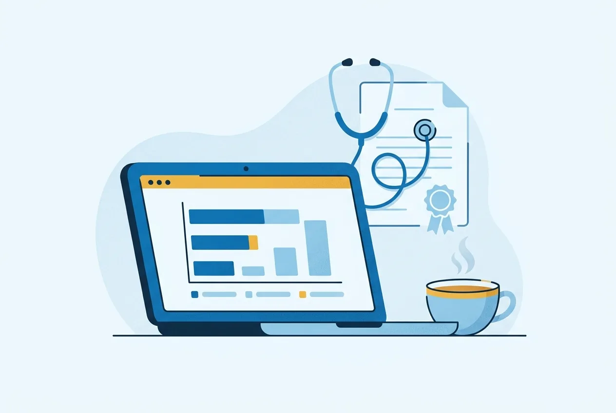 Illustration: Laptop mit Tarifvergleich