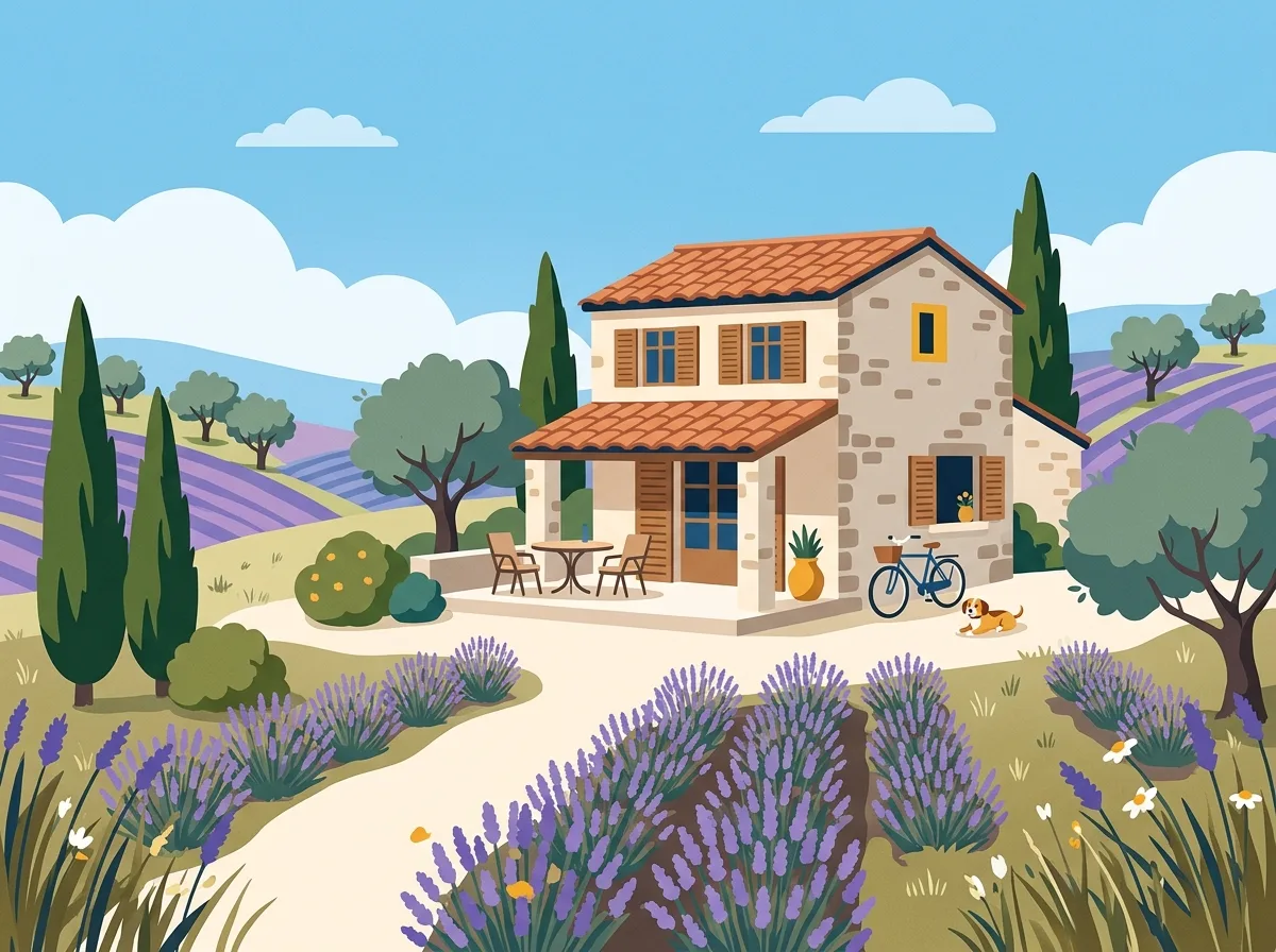 Illustration: Ferienhausversicherung in Frankreich
