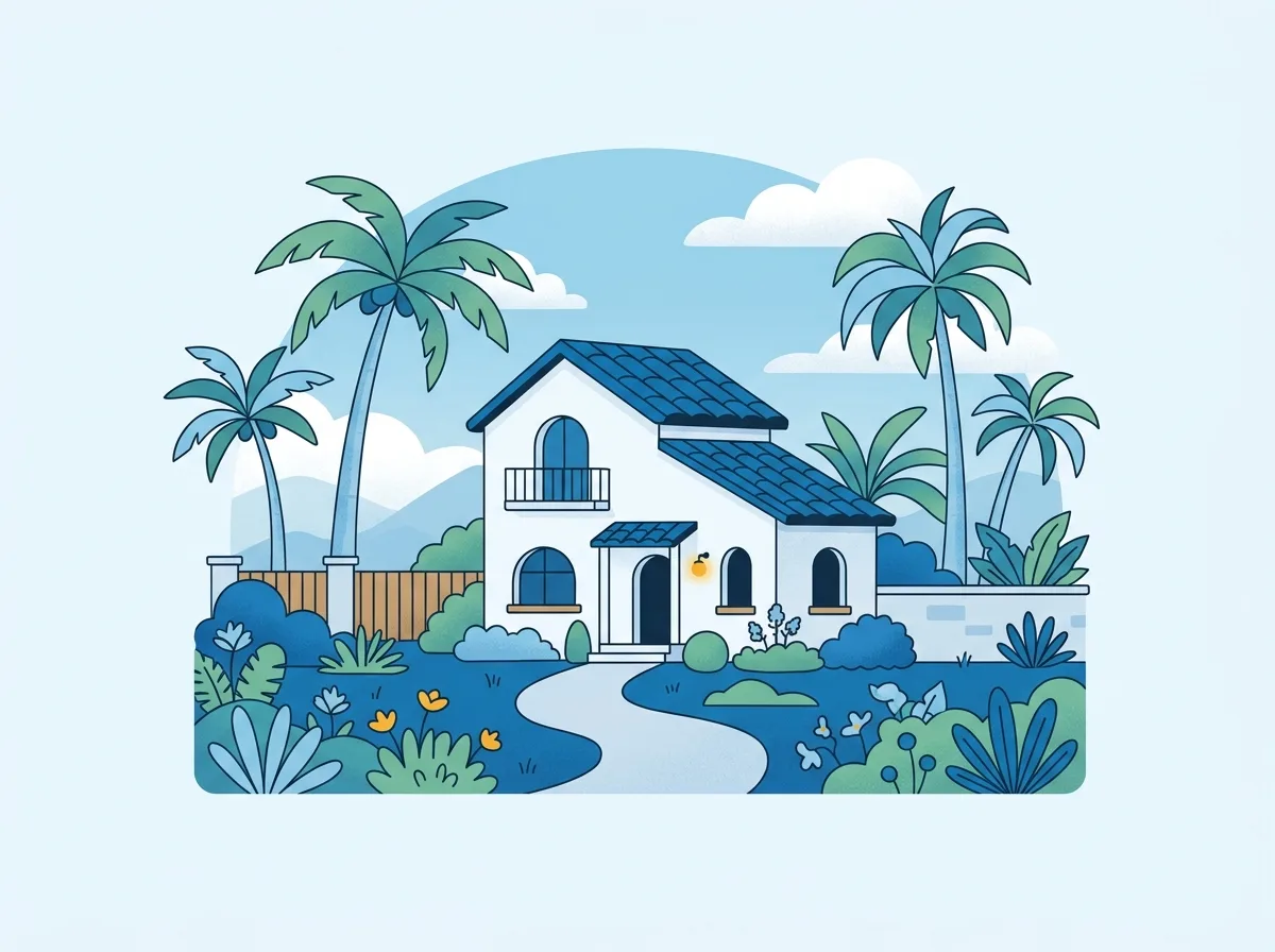 Illustration: Ferienhausversicherung in Spanien