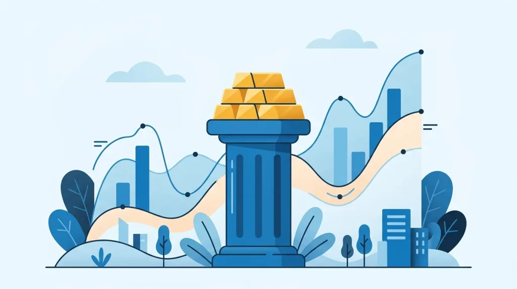 Illustration: Investieren in unsicheren Zeiten: Gold als stabiler Wert in Ihrem Portfolio